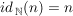 $ id_{\,\IN}(n)=n $