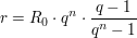 $ r = R_0 \cdot{}q^n \cdot{}\bruch{q-1}{q^n -1} $ $ r = R_0 \cdot{}q^n \cdot{}\bruch{q-1}{q^n -1} $