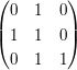 $ \pmat{0&1&0\\1&1&0\\0&1&1} $ $ \pmat{0&1&0\\1&1&0\\0&1&1} $