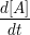 $ \frac{d[A]}{dt} $
