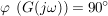 $ \varphi\ \left(G(j\omega)\right)=90° $ $ \varphi\ \left(G(j\omega)\right)=90° $